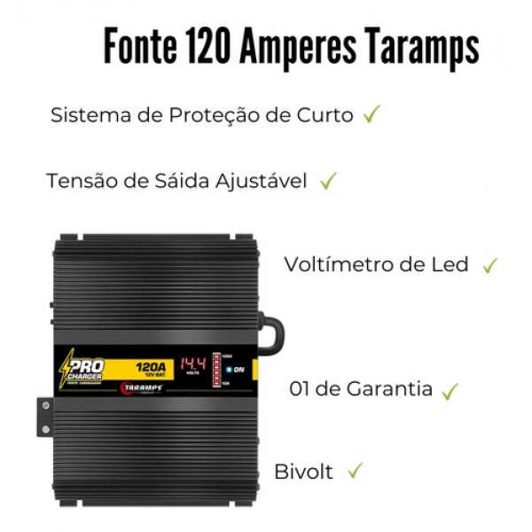 FONTE SMART CHARGER 120A - TARAMPS 120A