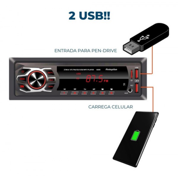 APARELHO AUX BT SD USB C/ CONT 4x25w - MAXXAUDIO Ma-666
