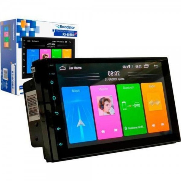 CENTRAL 2 DIN FULL TOUCH TELA 7 ANDROID 4X50W - ROADSTAR RS-808BR