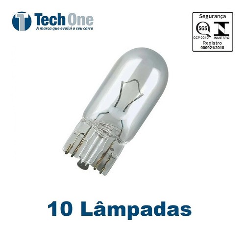 LAMPADA T10 HALOGENA W5W 12V PCT 10 - TECH ONE LED T10